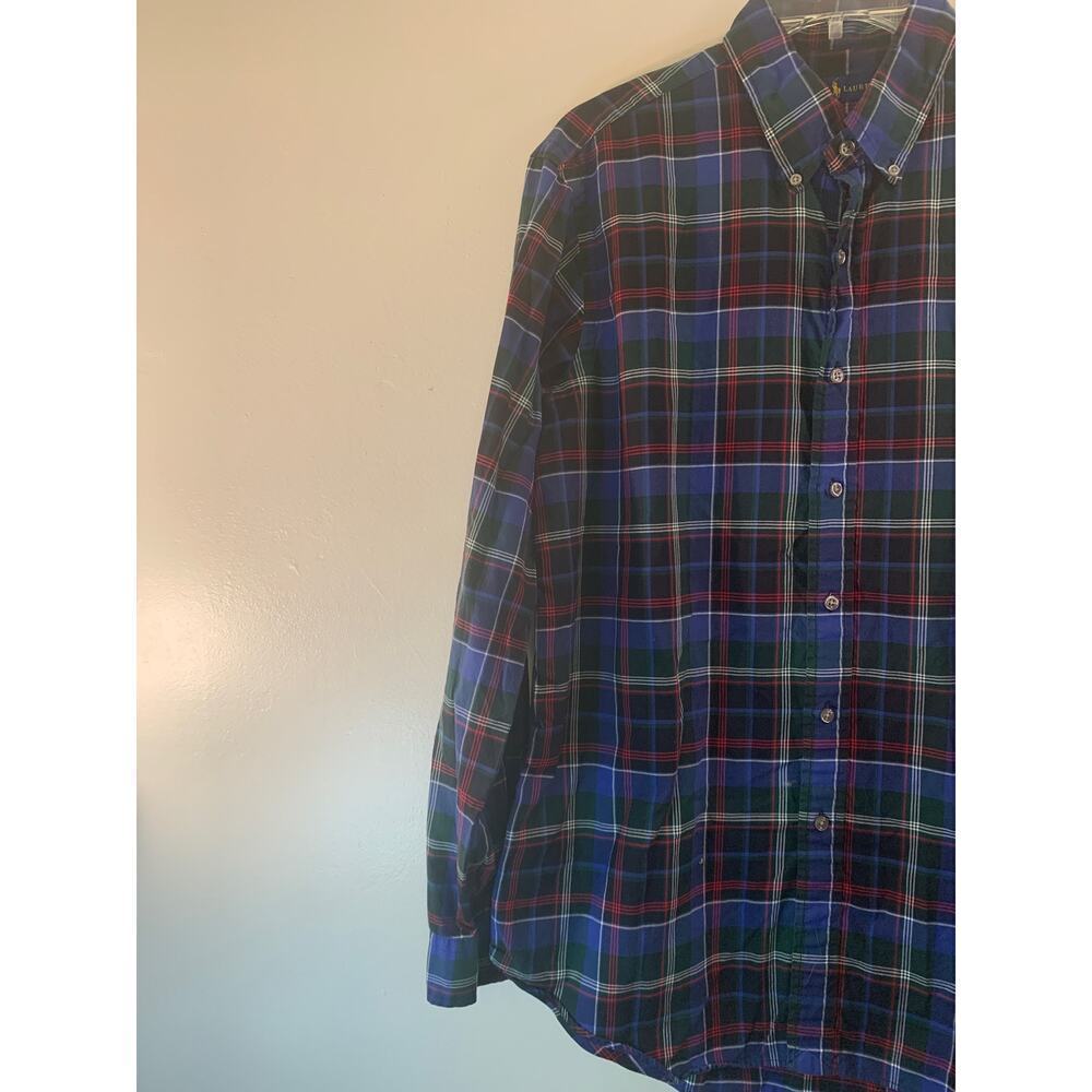 RALPH LAUREN Men’s Plaid Casual Button-Down Shirt / Size: Large - Picture 7 of 8